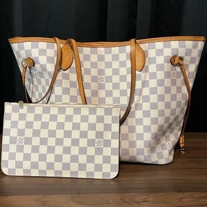Authentic Louis Vuitton Neverfull MM with pouch